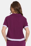 Rosaline Crop Length Loungewear Top - Plum Caspia — thumbnail 3